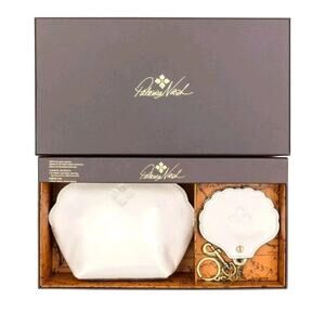 Patricia Nash Bellisara Leather Zip-Pouch & Lilla Mirror Gift Set-White Seashell
